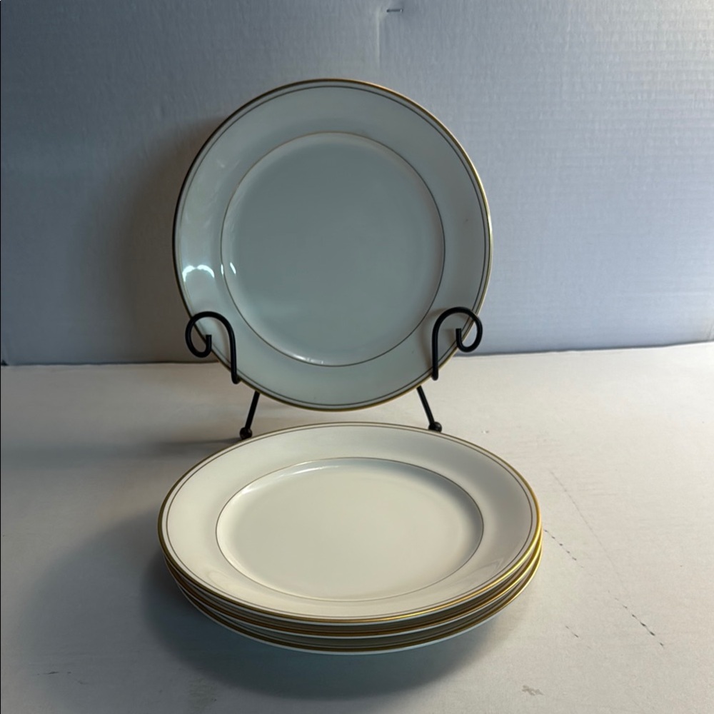Mikasa Ivory and Gold-Trimmed Salad Plate Set/4
